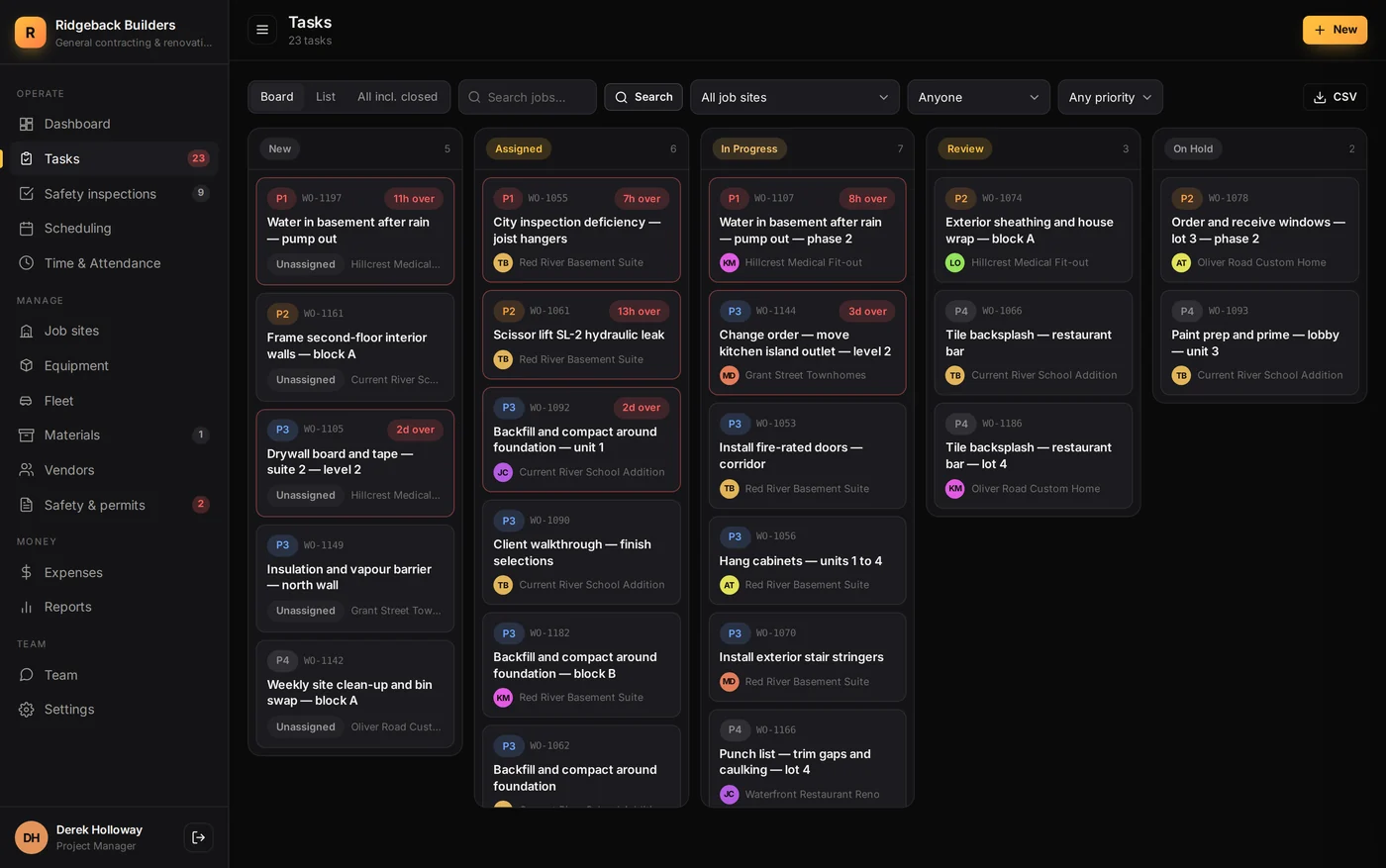 Work orders in Dispatchen